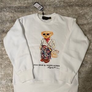 Polo by Ralph Lauren White Crewneck with Bear Graphic
